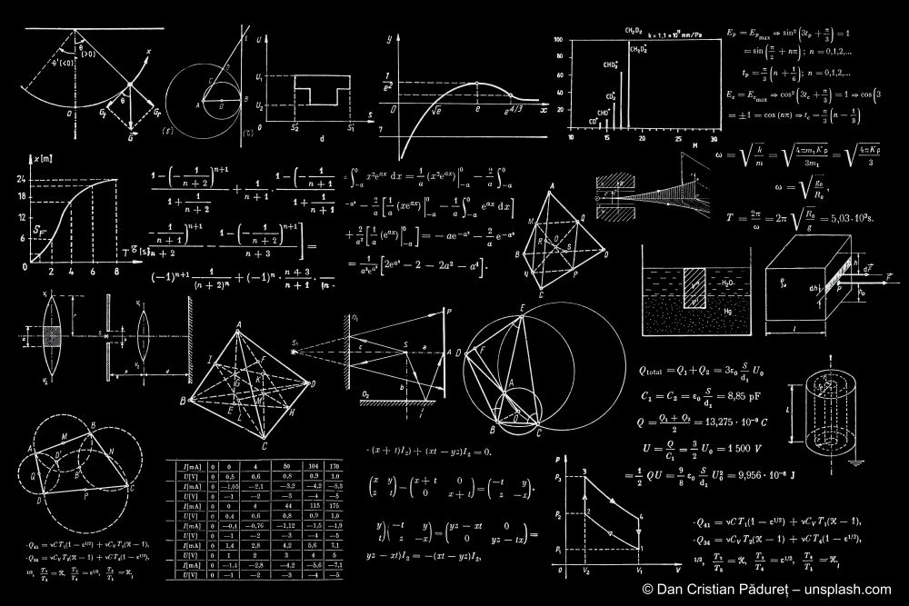 mathematische-und-physische-Formeln-auf-Tafel