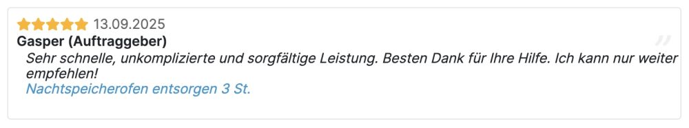 Verifizierte 5-Sterne-Kundenbewertung auf Ofri.ch