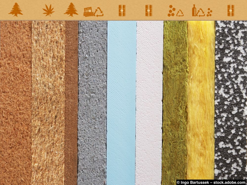 Verschiedene Materialien für die Wärmedämmung