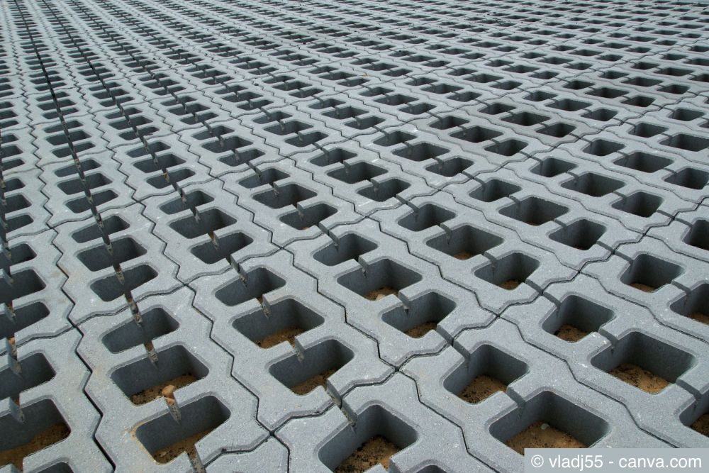 Verlegung von Rassengittersteinen