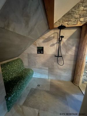Dusche fertig gebaut