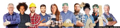 Handwerker aus verschiedenen Berufen
