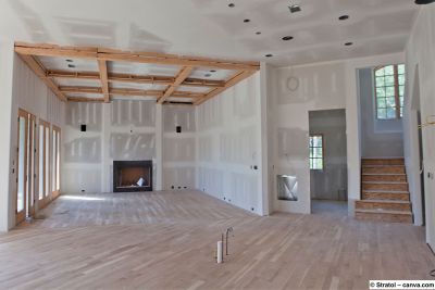 Innenausbau auf einer Baustelle in einem Haus.