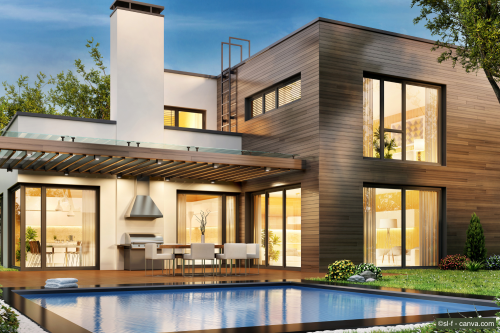Modernes Einfamilienhaus mit Pool