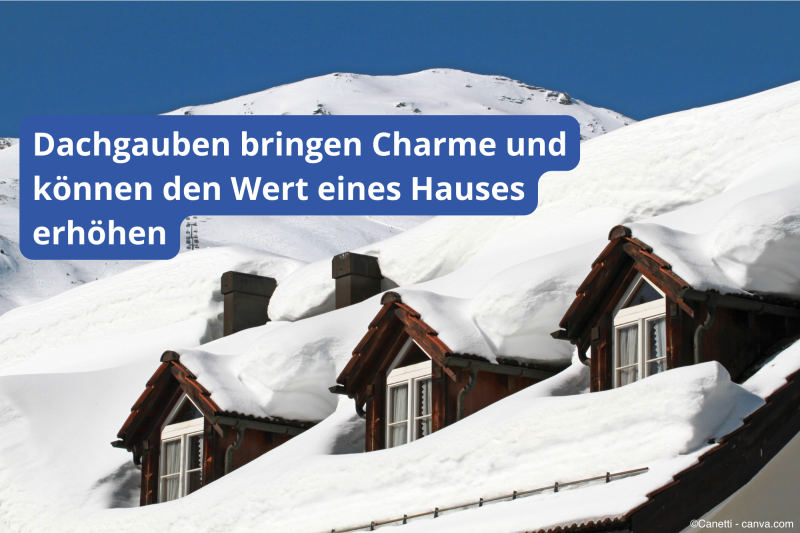 Les lucarnes en bois enneigées