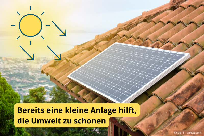 Kleine Solaranlage auf einem Dach