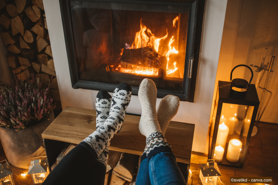 Chauffer les pieds au poêle suédois