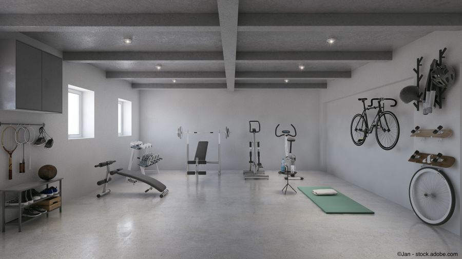Ein hauseigenes Fitnessstudio im Keller eines Einfamilienhauses