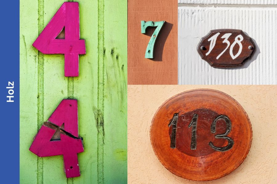 Hausnummern aus Holz