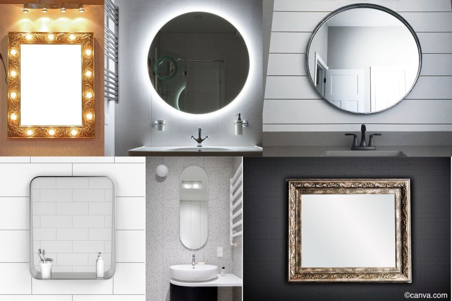Badezimmerspiegel-Collage als Inspiration