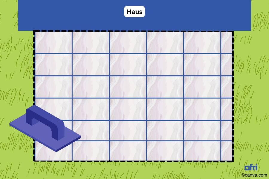 Verfugen der Terrassenplatten - Infografik