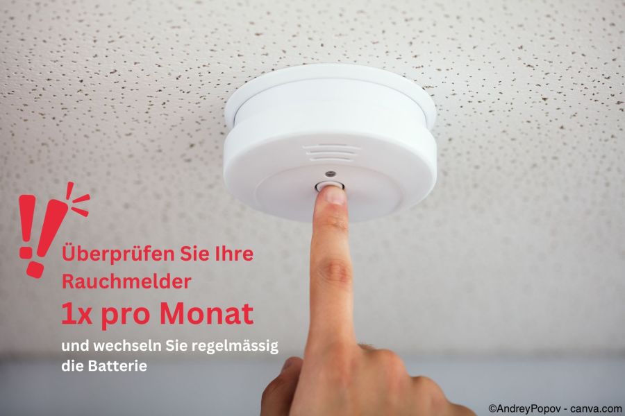 Rauchmelder regelmässig überprüfen