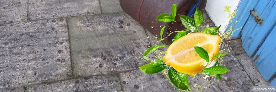 Terrassenplatten mit Zitronensäure reinigen