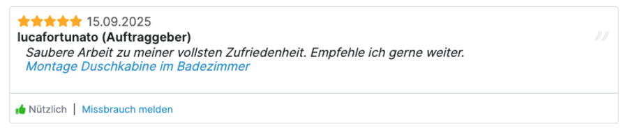Verifizierte 5-Sterne-Kundenbewertung auf Ofri.ch