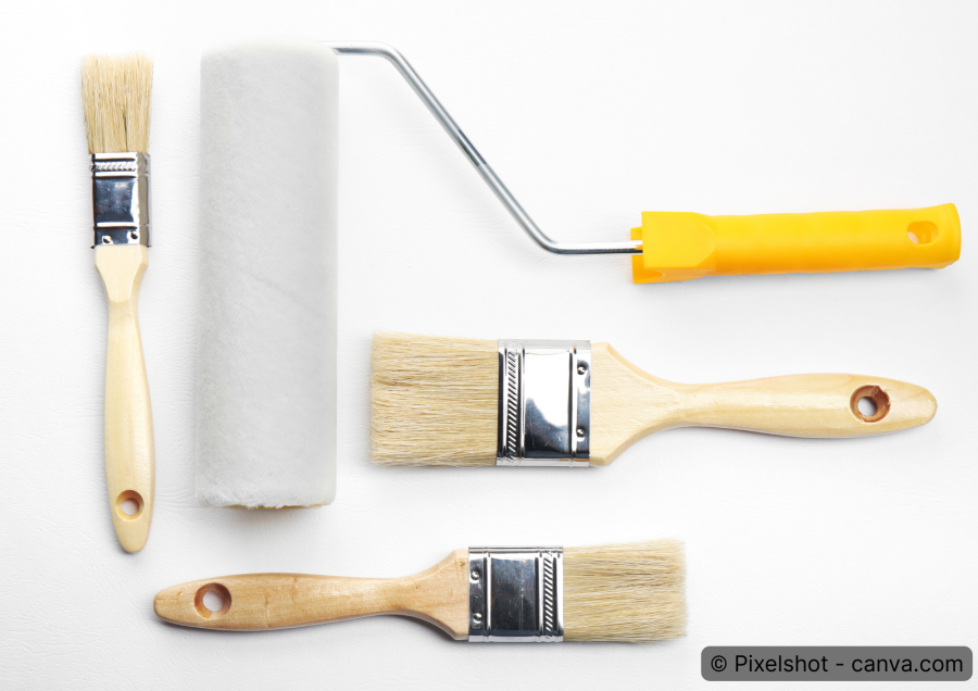 Farbpinsel und Farbrollen