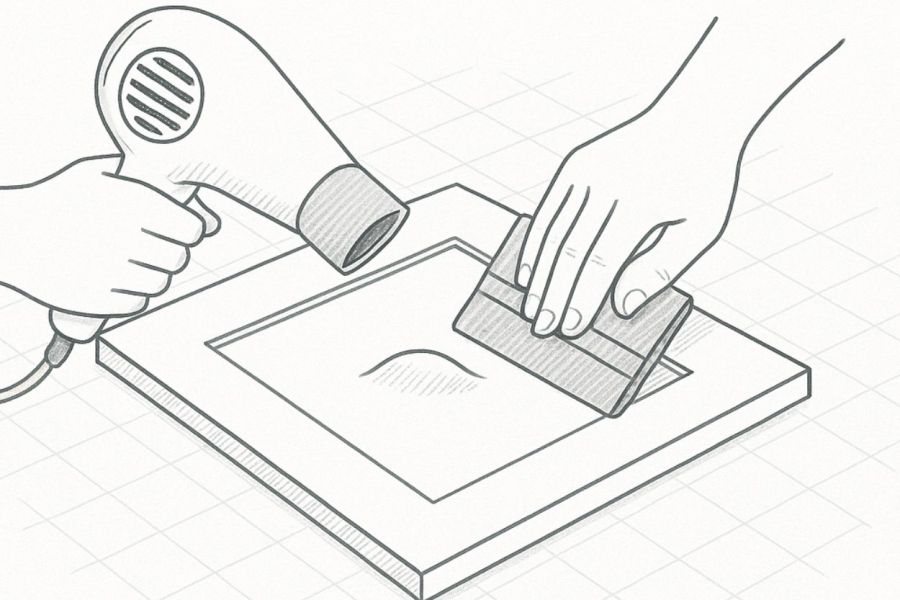 Illustration-Luftblasen-und-Falten-entfernen