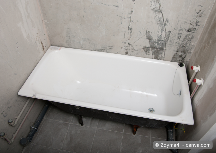 Badewanne mit Wannenfuessen