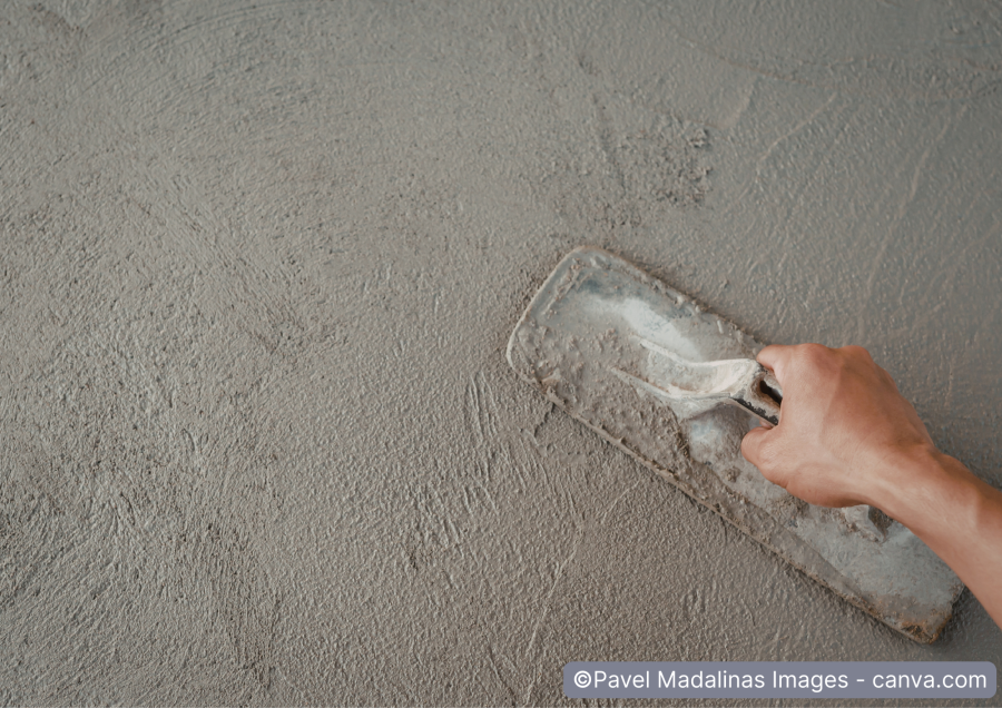 Wandputz wird geglättet
