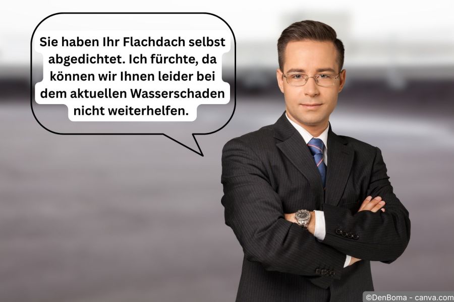 Versicherungsberater mit Sprechblase