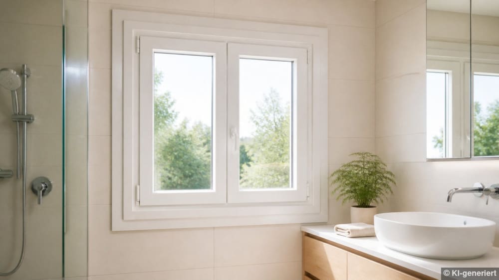 Ein Renovationsfenster wird in einem Badezimmer eingebaut