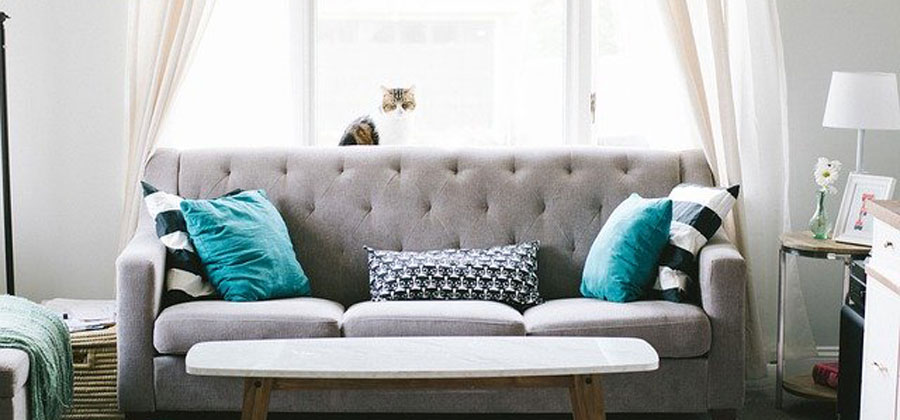 Sofa vor Fenster