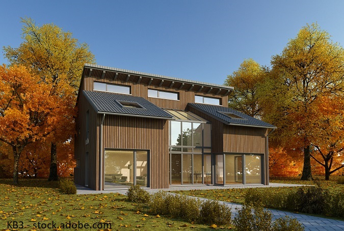 Holzhaus mit Pultdach
