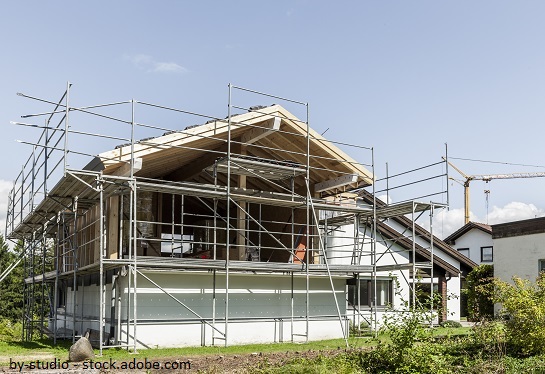 Bauarbeiten beim Haus aufstocken
