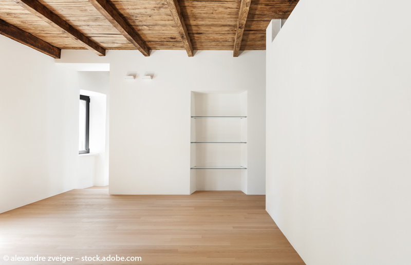 Moderne Holzbalkendecke
