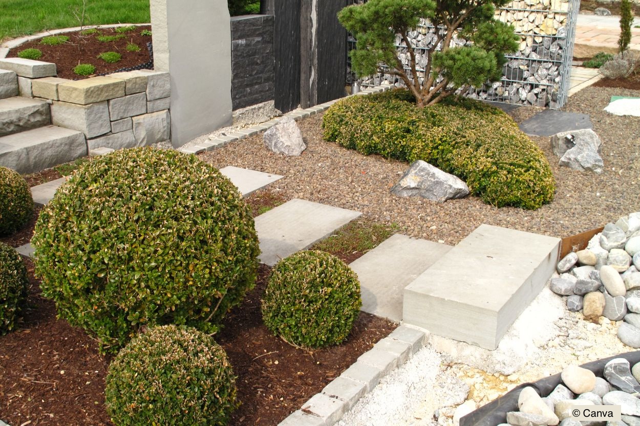 mit kies angelegter garten